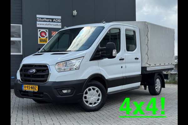 Ford Transit 350 2.0 TDCI L2H1 DC 4WD | Huif | CarPlay | Navi | Cruise | 7-persoons | Standkachel | Airco | Trekhaak | AWD 4x4