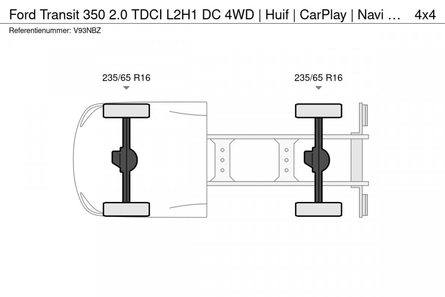 Ford Transit 350 2.0 TDCI L2H1 DC 4WD | Huif | CarPlay | Navi | Cruise | 7-persoons | Standkachel | Airco | Trekhaak | AWD 4x4