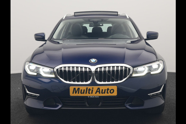 BMW 3 Serie Touring 330e Luxury Line PHEV 293pk Dealer O.H. | Trekhaak Af Fabriek | Panodak | Head Up | Adaptive Cruise | Laser LED | Camera | Lederen Comfortstoelen Verwarmd | Sfeerverlichting | Keyless | Blis | Apple Carplay | Navigatie | DAB | Plug In Hybrid |
