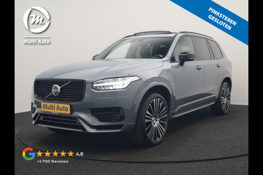 Volvo XC90 T8 Recharge AWD Ultimate Dark LONG RANGE 7 Persoons PHEV 455pk Dealer O.H. | Trekhaak Af Fabriek | Panodak | Head Up | Adaptive Cruise | Harman / Kardon | Lederen Sportstoelen Memory & Verwarmd | 360 Camera | Keyless | Blis | Stuur Verwarmd | 22"L.M | Plug In Hybrid |