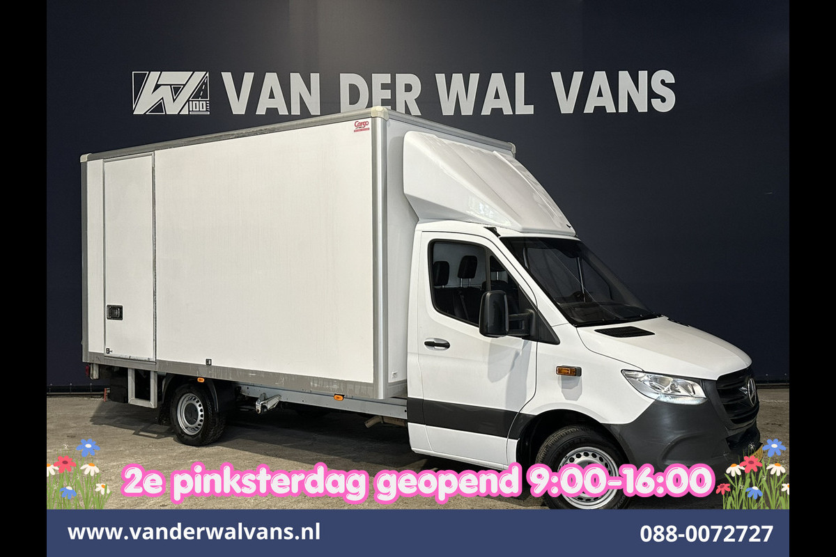 Mercedes-Benz Sprinter 314CDI 143pk Automaat Bakwagen 21m3 KUUB Laadklep Zijdeur Euro6 Airco | Bijrijdersbank Lat om Lat betimmering, Leder