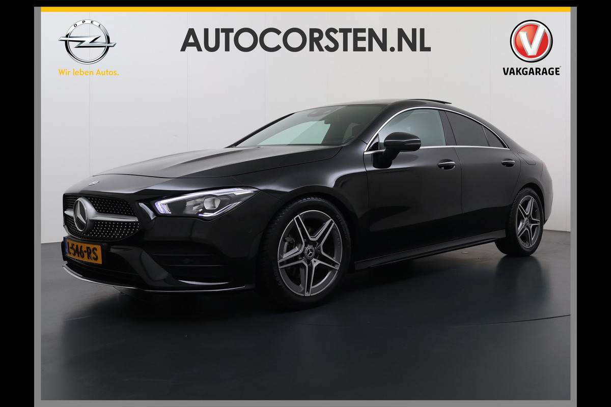 Mercedes-Benz CLA-Klasse 180 Automaat AMG Business Solution Panoramadak Camera Widescreen cockpit Apple Carplay Android Auto Navi Pdc Cruise Control Stoe Privacy Glas Lmv Led DAB Licht en zichtpakket Premium pakket Dealeronderhouden 1e Eigenaar Origineel Nederlandse Auto
