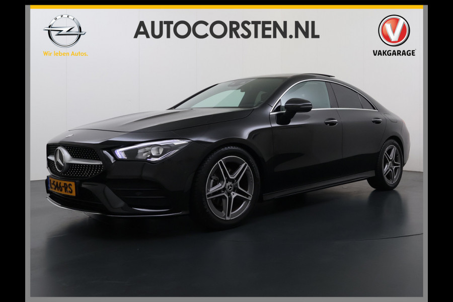 Mercedes-Benz CLA-Klasse 180 Automaat AMG Business Solution Panoramadak Camera Widescreen cockpit Apple Carplay Android Auto Navi Pdc Cruise Control Stoe Privacy Glas Lmv Led DAB Licht en zichtpakket Premium pakket Dealeronderhouden 1e Eigenaar Origineel Nederlandse Auto