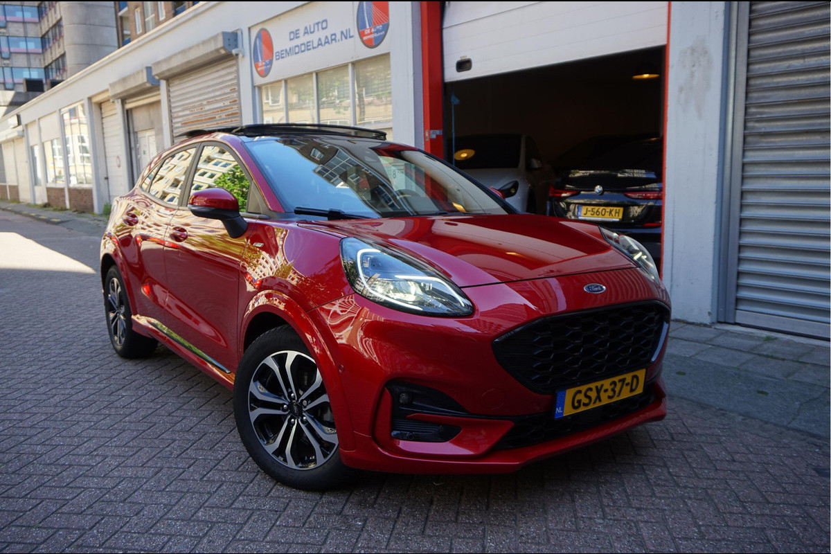 Ford Puma 1.0 EcoBoost Hybrid ST-Line X | PANO | LEER | Adaptive + Lane + BLIS | B&O | Stuur + Stoelverwarming | 3/2026 dealerbeurt gehad