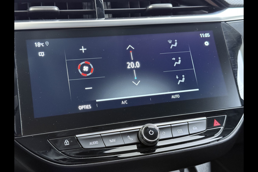 Opel CORSA-E Elegance 50 kWh SOH 93% Navi Ecc 360°Camera Apple Carplay Android Auto Cruise Control Pdc Dodehoek detectie Keyless Draadloze telefoonlader Privacy Glas Lmv Isofix Led Regen-Lichtsensor Lane Assist Origineel Nederlandse Auto Zeer compleet!