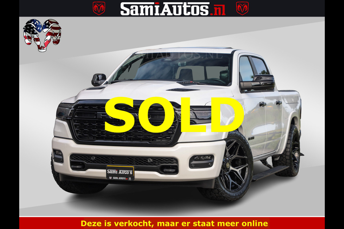 Dodge Ram Limited Night High Output 540HP 706Nm | Massage + Full Option | De Meest Luxe en Volle Pick-Up in zijn Klasse | Comfortabele Dubbele Cabine met Royale 5 Zitplaatsen | BPM vrij | Nu Leverbaar uit Voorraad | Voorraad Nr 2352 - 7649