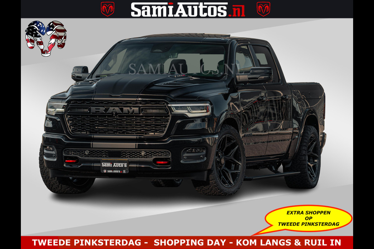 Dodge Ram Limited H.O 540PK 706Nm | Massage + Full Option | De Meest Luxe en Volle Pick-Up in zijn Klasse | Comfortabele Dubbele Cabine met Royale 5 Zitplaatsen | BPM vrij | Nu Leverbaar uit Voorraad | Voorraad Nr 2326 - 5169