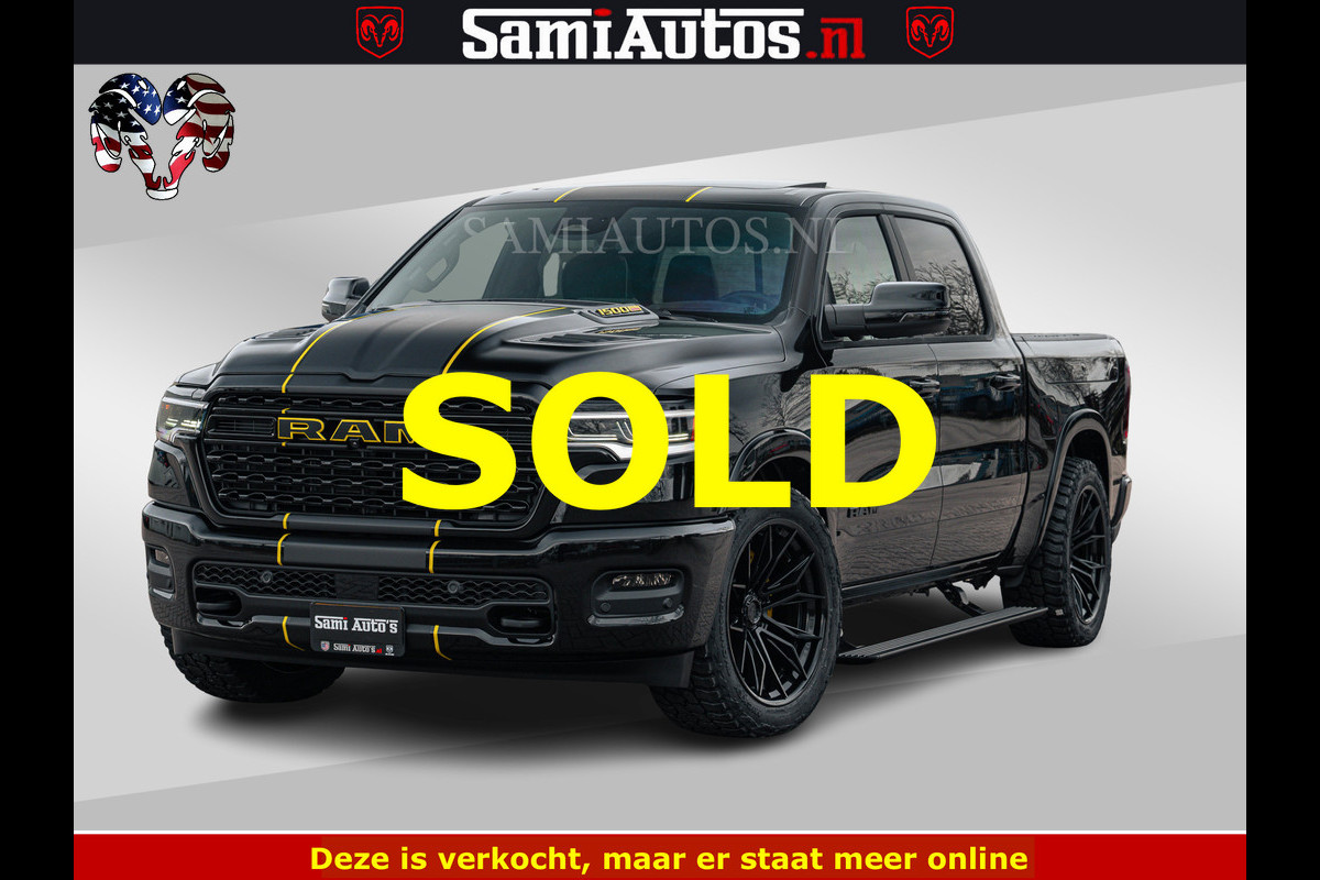 Dodge Ram 1500 Limited Night H.O 540HP 706Nm | Massage + Full Option | De Meest Luxe en Volle Pick-Up in zijn Klasse | Comfortabele Dubbele Cabine met Royale 5 Zitplaatsen | BPM vrij | Nu Leverbaar uit Voorraad | Voorraad Nr 2295 - 8559