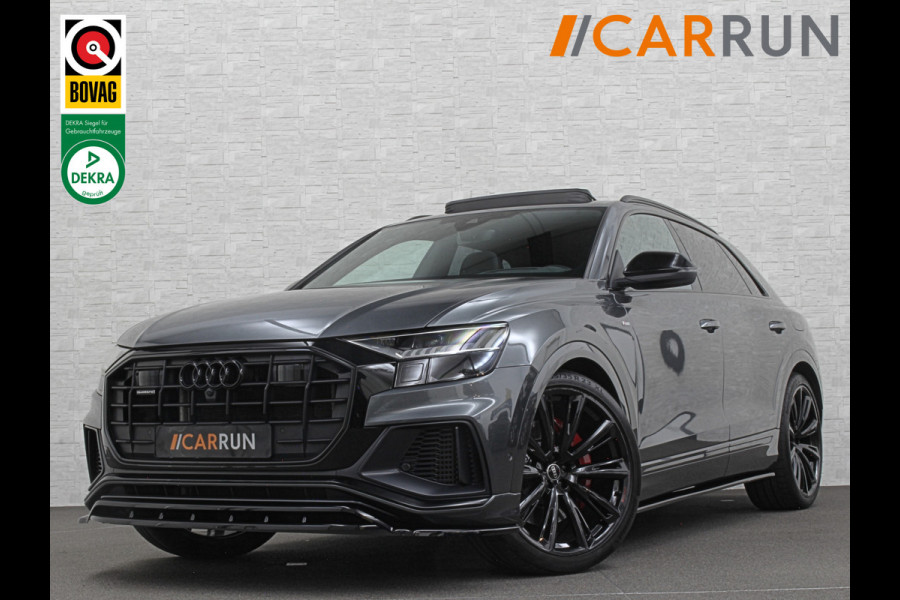 Audi Q8 60 462pk Competition S-Line | 11-2022 | RS Leder | Carbon | Softclose | 360 Camera | ACC | Panorama | Luchtvering | Nachtzicht Cam | Headup | LED-Matrix | Trekhaak | Lane & Side Assist | Led Sfeerverlichting | Keyless-Entry | | Black-Optic | Rijklaar incl. Bovag Garantie.