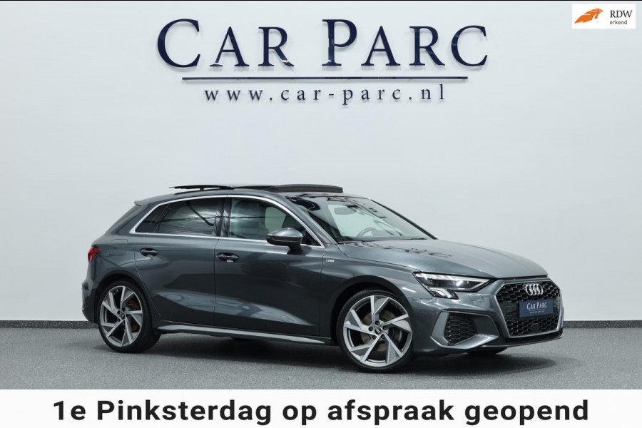 Audi A3 Sportback 35 TFSI S edition S-LINE/LED/VIRTUAL/PANO/HALF LEDER+S.VERWARMING/LMV/CAM/LINE/ACC/ECC/12 MDN GARANTIE!