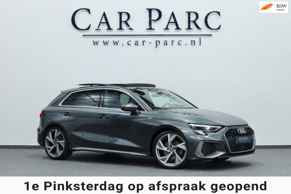 Audi A3 Sportback 35 TFSI S edition S-LINE/LED/VIRTUAL/PANO/HALF LEDER+S.VERWARMING/LMV/CAM/LINE/ACC/ECC/12 MDN GARANTIE!