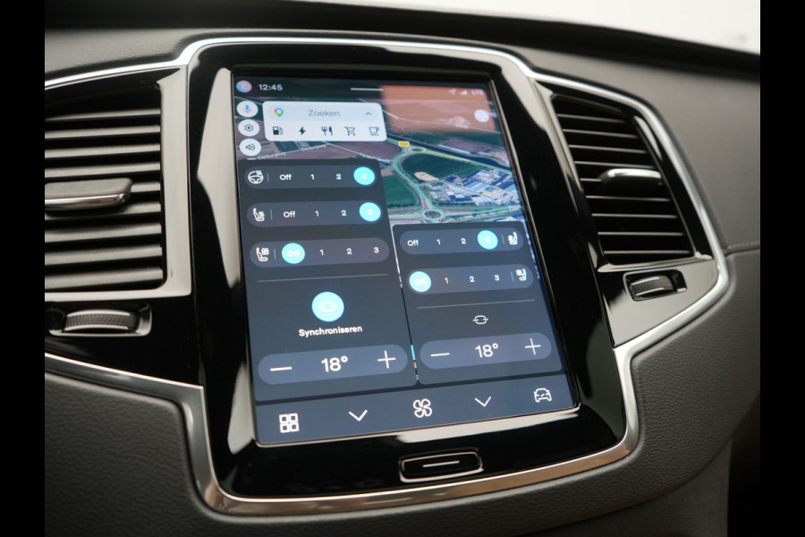 Volvo XC90 T8 Recharge AWD Ultimate Dark LONG RANGE 7 Persoons PHEV 455pk Dealer O.H. | Trekhaak Af Fabriek | Luchtvering | Panodak | Adaptive Cruise | Head Up | 360 Camera | Lederen Sportstoelen Massage & Ventilatie & Memory | Harman / Kardon | Keyless | Blis | Stoelen & Stuur Verwarmd | Plug In Hybrid |