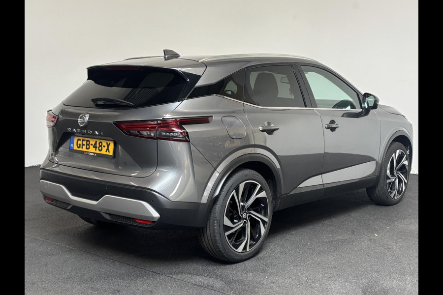 Nissan QASHQAI 1.3 MHEV DIG-T 158pk Xtronic Tekna+ Navigatie Apple Carplay/Android Auto Parkeersensoren 360 camera Adaptive cruise control Elektrisch panoramadak achterklep en bestuurderstoel Stoel-en stuurverwarming
