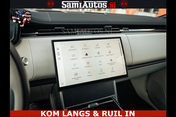 Land Rover Range Rover P550e 551 PK GARANTIE TOT 14-03-2029 | ACHTERAS BESTURING | SOFT CLOSE | HEAD-UP | FACELIFT MODEL | 23 INCH VELGEN | PANORAMADAK | STUURVERWARMING | STOEL KOELING | Incl btw | Fabrieksgarantie tot 14-03-2029 – Geniet van gemoedsrust met uitgebreide dekking tot deze datum.