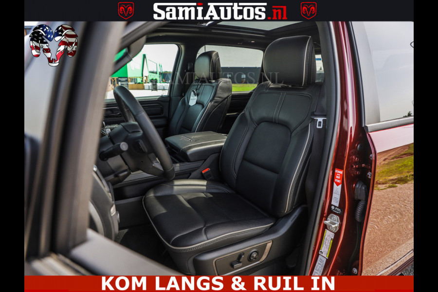 Dodge Ram DELMONICO | LIMITED NIGHT 5.7 V8 | BOM VOL | HUD | LUCHTVERING | MEEST LUXE DUBBELE CABINE | 5 PERSOONS | ROYALE STOELEN MET LUXE BEKLEDING | DC | GRIJSKENTEKEN | Z.G.A.N | EERSTE EIGENAAR | ORIGINELE NEDERLANDSE AUTO |