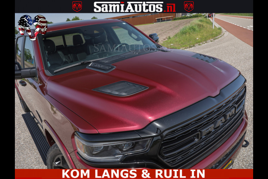 Dodge Ram DELMONICO | LIMITED NIGHT 5.7 V8 | BOM VOL | HUD | LUCHTVERING | MEEST LUXE DUBBELE CABINE | 5 PERSOONS | ROYALE STOELEN MET LUXE BEKLEDING | DC | GRIJSKENTEKEN | Z.G.A.N | EERSTE EIGENAAR | ORIGINELE NEDERLANDSE AUTO |