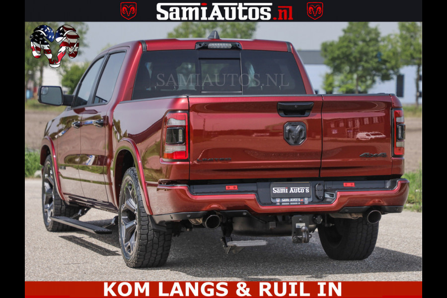 Dodge Ram DELMONICO | LIMITED NIGHT 5.7 V8 | BOM VOL | HUD | LUCHTVERING | MEEST LUXE DUBBELE CABINE | 5 PERSOONS | ROYALE STOELEN MET LUXE BEKLEDING | DC | GRIJSKENTEKEN | Z.G.A.N | EERSTE EIGENAAR | ORIGINELE NEDERLANDSE AUTO |