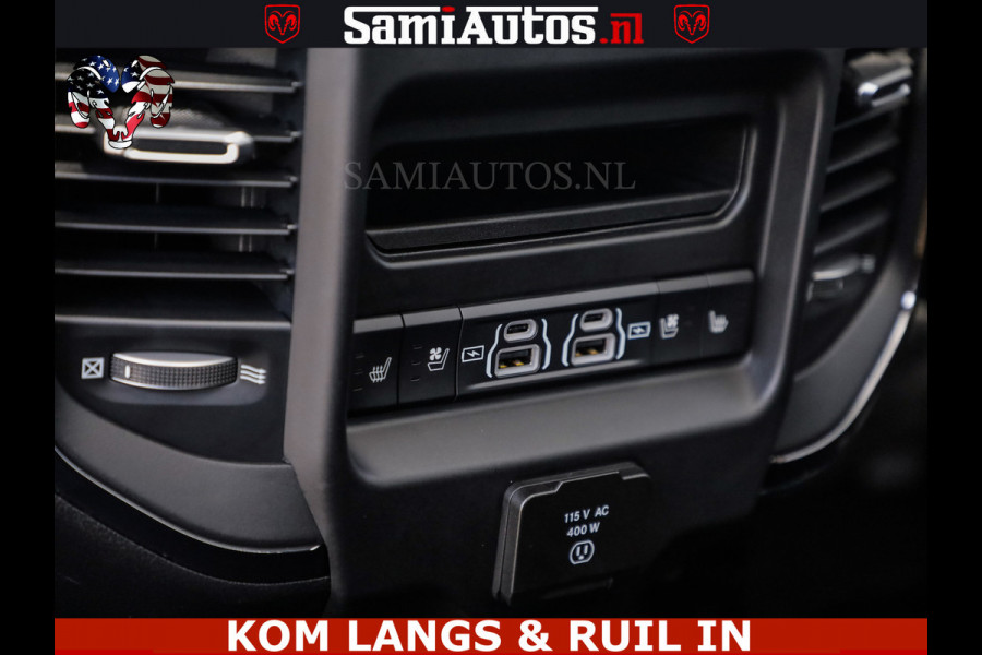 Dodge Ram DELMONICO | LIMITED NIGHT 5.7 V8 | BOM VOL | HUD | LUCHTVERING | MEEST LUXE DUBBELE CABINE | 5 PERSOONS | ROYALE STOELEN MET LUXE BEKLEDING | DC | GRIJSKENTEKEN | Z.G.A.N | EERSTE EIGENAAR | ORIGINELE NEDERLANDSE AUTO |