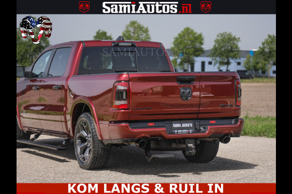 Dodge Ram DELMONICO | LIMITED NIGHT 5.7 V8 | BOM VOL | HUD | LUCHTVERING | MEEST LUXE DUBBELE CABINE | 5 PERSOONS | ROYALE STOELEN MET LUXE BEKLEDING | DC | GRIJSKENTEKEN | Z.G.A.N | EERSTE EIGENAAR | ORIGINELE NEDERLANDSE AUTO |
