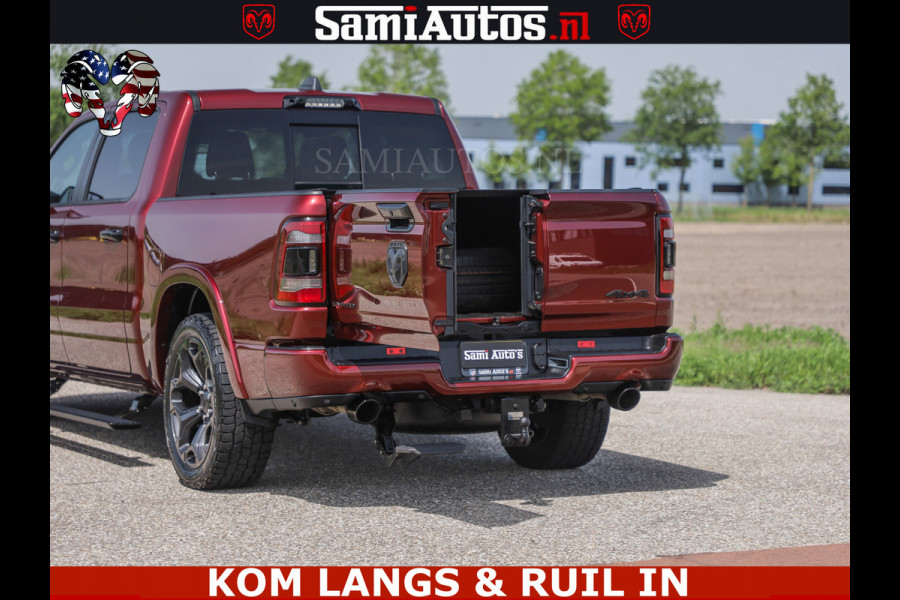 Dodge Ram DELMONICO | LIMITED NIGHT 5.7 V8 | BOM VOL | HUD | LUCHTVERING | MEEST LUXE DUBBELE CABINE | 5 PERSOONS | ROYALE STOELEN MET LUXE BEKLEDING | DC | GRIJSKENTEKEN | Z.G.A.N | EERSTE EIGENAAR | ORIGINELE NEDERLANDSE AUTO |