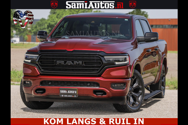 Dodge Ram DELMONICO | LIMITED NIGHT 5.7 V8 | BOM VOL | HUD | LUCHTVERING | MEEST LUXE DUBBELE CABINE | 5 PERSOONS | ROYALE STOELEN MET LUXE BEKLEDING | DC | GRIJSKENTEKEN | Z.G.A.N | EERSTE EIGENAAR | ORIGINELE NEDERLANDSE AUTO |