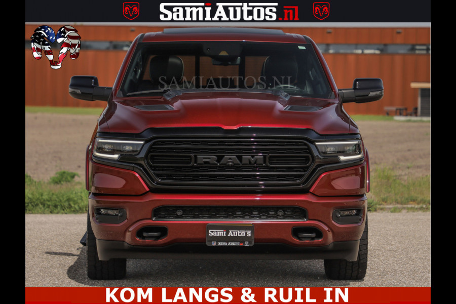Dodge Ram DELMONICO | LIMITED NIGHT 5.7 V8 | BOM VOL | HUD | LUCHTVERING | MEEST LUXE DUBBELE CABINE | 5 PERSOONS | ROYALE STOELEN MET LUXE BEKLEDING | DC | GRIJSKENTEKEN | Z.G.A.N | EERSTE EIGENAAR | ORIGINELE NEDERLANDSE AUTO |