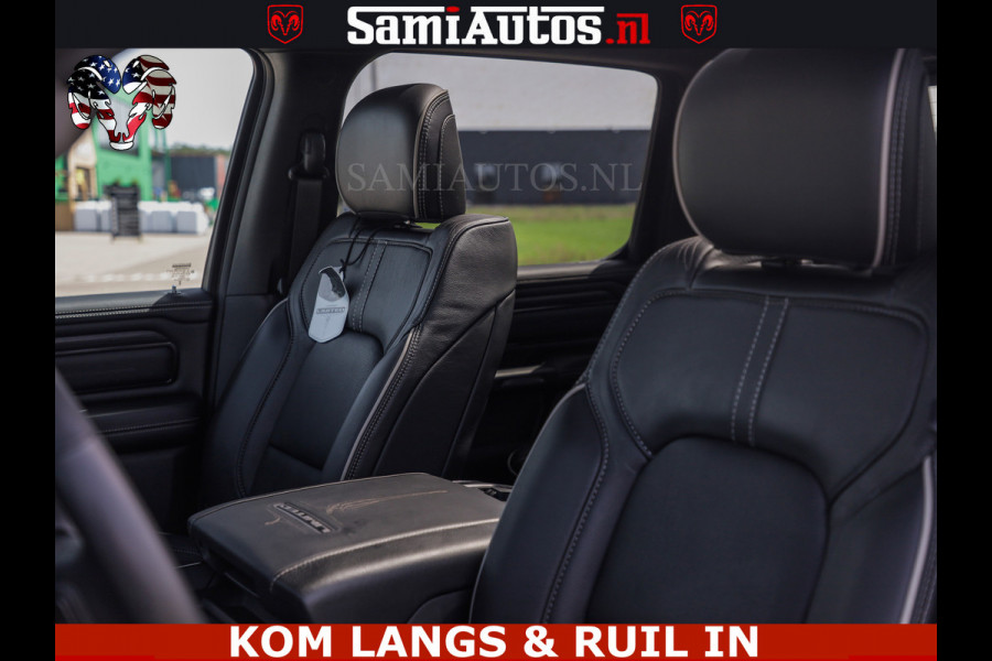 Dodge Ram DELMONICO | LIMITED NIGHT 5.7 V8 | BOM VOL | HUD | LUCHTVERING | MEEST LUXE DUBBELE CABINE | 5 PERSOONS | ROYALE STOELEN MET LUXE BEKLEDING | DC | GRIJSKENTEKEN | Z.G.A.N | EERSTE EIGENAAR | ORIGINELE NEDERLANDSE AUTO |
