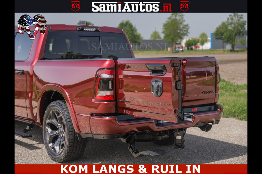Dodge Ram DELMONICO | LIMITED NIGHT 5.7 V8 | BOM VOL | HUD | LUCHTVERING | MEEST LUXE DUBBELE CABINE | 5 PERSOONS | ROYALE STOELEN MET LUXE BEKLEDING | DC | GRIJSKENTEKEN | Z.G.A.N | EERSTE EIGENAAR | ORIGINELE NEDERLANDSE AUTO |