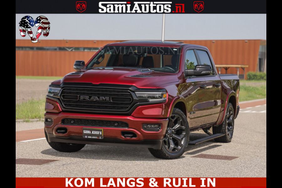 Dodge Ram DELMONICO | LIMITED NIGHT 5.7 V8 | BOM VOL | HUD | LUCHTVERING | MEEST LUXE DUBBELE CABINE | 5 PERSOONS | ROYALE STOELEN MET LUXE BEKLEDING | DC | GRIJSKENTEKEN | Z.G.A.N | EERSTE EIGENAAR | ORIGINELE NEDERLANDSE AUTO |