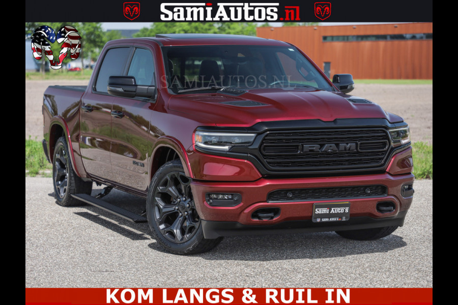 Dodge Ram DELMONICO | LIMITED NIGHT 5.7 V8 | BOM VOL | HUD | LUCHTVERING | MEEST LUXE DUBBELE CABINE | 5 PERSOONS | ROYALE STOELEN MET LUXE BEKLEDING | DC | GRIJSKENTEKEN | Z.G.A.N | EERSTE EIGENAAR | ORIGINELE NEDERLANDSE AUTO |