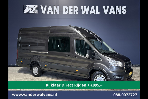 Ford Transit 2.0 TDCI 185pk L4H3 Dubbele Cabine Euro6 *Rijklaar Direct Rijden* Airco | 6-Zits | Camera | Cruisecontrol Parkeersensoren, 2800kg trekvermogen