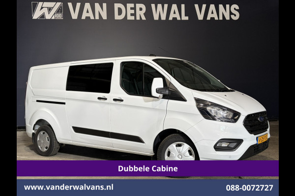 Ford Transit Custom 2.0 TDCI 131pk L2H1 Dubbele Cabine Euro6 Airco | 6-Zits | Cruisecontrol | 2550kg Trekhaak Verwarmde voorruit, Parkeersensoren