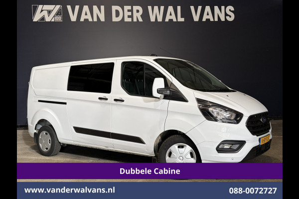 Ford Transit Custom 2.0 TDCI 131pk L2H1 Dubbele Cabine Euro6 Airco | 6-Zits | Cruisecontrol | Trekhaak Verwarmde voorruit, Parkeersensoren