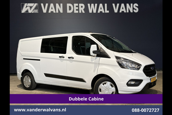 Ford Transit Custom 2.0 TDCI 130pk Automaat L2H1 Dubbele Cabine Inrichting Euro6 Airco | 6-Zits | Camera | Navigatie | LED Apple Carplay, Android Auto, Adaptieve Cruisecontrol, Trekhaak, Stoelverwarming, Verwarmde voorruit, Parkeersensoren, Achterklep
