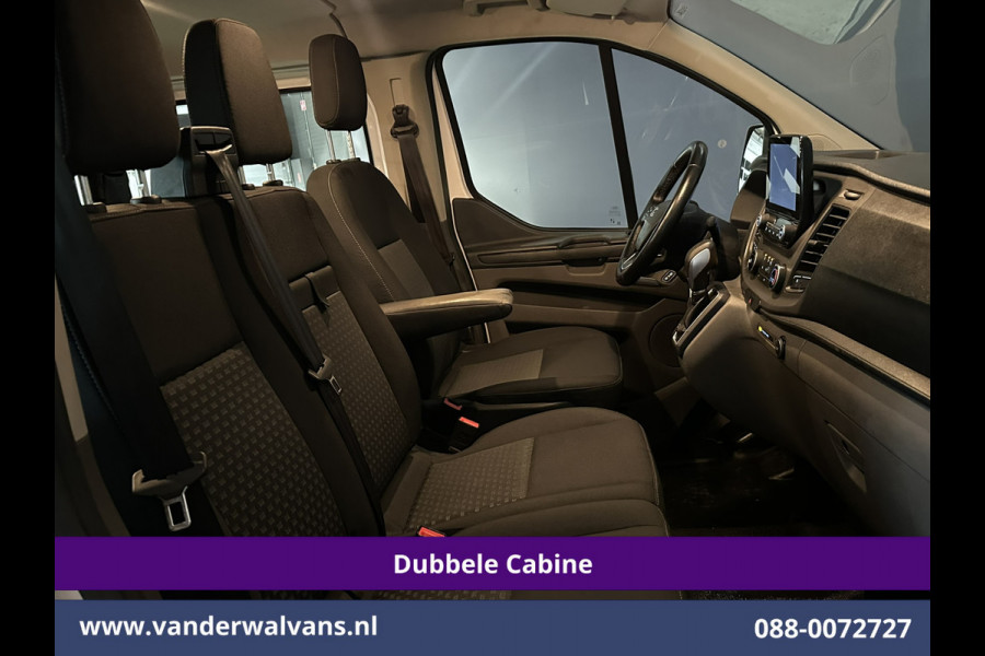 Ford Transit Custom 2.0 TDCI 130pk Automaat L2H1 Dubbele Cabine Inrichting Euro6 Airco | 6-Zits | Camera | Navigatie | LED Apple Carplay, Android Auto, Adaptieve Cruisecontrol, Trekhaak, Stoelverwarming, Verwarmde voorruit, Parkeersensoren, Achterklep