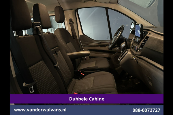 Ford Transit Custom 2.0 TDCI 130pk Automaat L2H1 Dubbele Cabine Inrichting Euro6 Airco | 6-Zits | Camera | Navigatie | LED Apple Carplay, Android Auto, Adaptieve Cruisecontrol, Trekhaak, Stoelverwarming, Verwarmde voorruit, Parkeersensoren, Achterklep