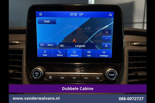 Ford Transit Custom 2.0 TDCI 130pk Automaat L2H1 Dubbele Cabine Inrichting Euro6 Airco | 6-Zits | Camera | Navigatie | LED Apple Carplay, Android Auto, Adaptieve Cruisecontrol, Trekhaak, Stoelverwarming, Verwarmde voorruit, Parkeersensoren, Achterklep