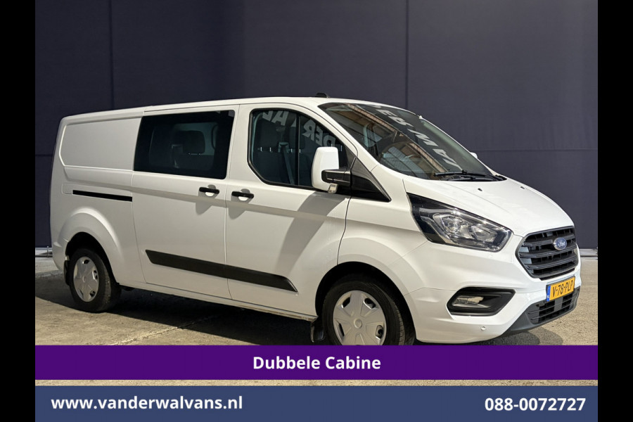 Ford Transit Custom 2.0 TDCI 130pk Automaat L2H1 Dubbele Cabine Inrichting Euro6 Airco | 6-Zits | Camera | Navigatie | LED Apple Carplay, Android Auto, Adaptieve Cruisecontrol, Trekhaak, Stoelverwarming, Verwarmde voorruit, Parkeersensoren, Achterklep