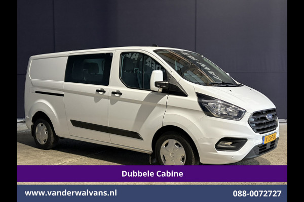 Ford Transit Custom 2.0 TDCI 130pk Automaat L2H1 Dubbele Cabine Inrichting Euro6 Airco | 6-Zits | Camera | Navigatie | LED Apple Carplay, Android Auto, Adaptieve Cruisecontrol, Trekhaak, Stoelverwarming, Verwarmde voorruit, Parkeersensoren, Achterklep