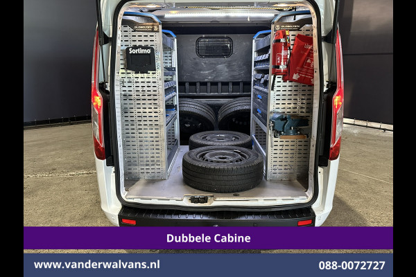 Ford Transit Custom 2.0 TDCI 130pk Automaat L2H1 Dubbele Cabine Inrichting Euro6 Airco | 6-Zits | Camera | Navigatie | LED Apple Carplay, Android Auto, Adaptieve Cruisecontrol, Trekhaak, Stoelverwarming, Verwarmde voorruit, Parkeersensoren, Achterklep