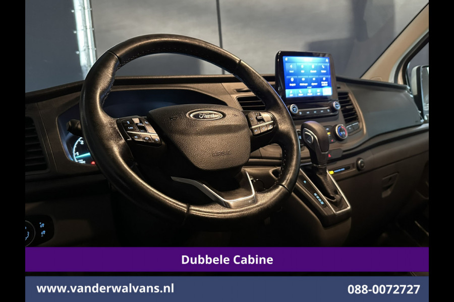 Ford Transit Custom 2.0 TDCI 130pk Automaat L2H1 Dubbele Cabine Inrichting Euro6 Airco | 6-Zits | Camera | Navigatie | LED Apple Carplay, Android Auto, Adaptieve Cruisecontrol, Trekhaak, Stoelverwarming, Verwarmde voorruit, Parkeersensoren, Achterklep