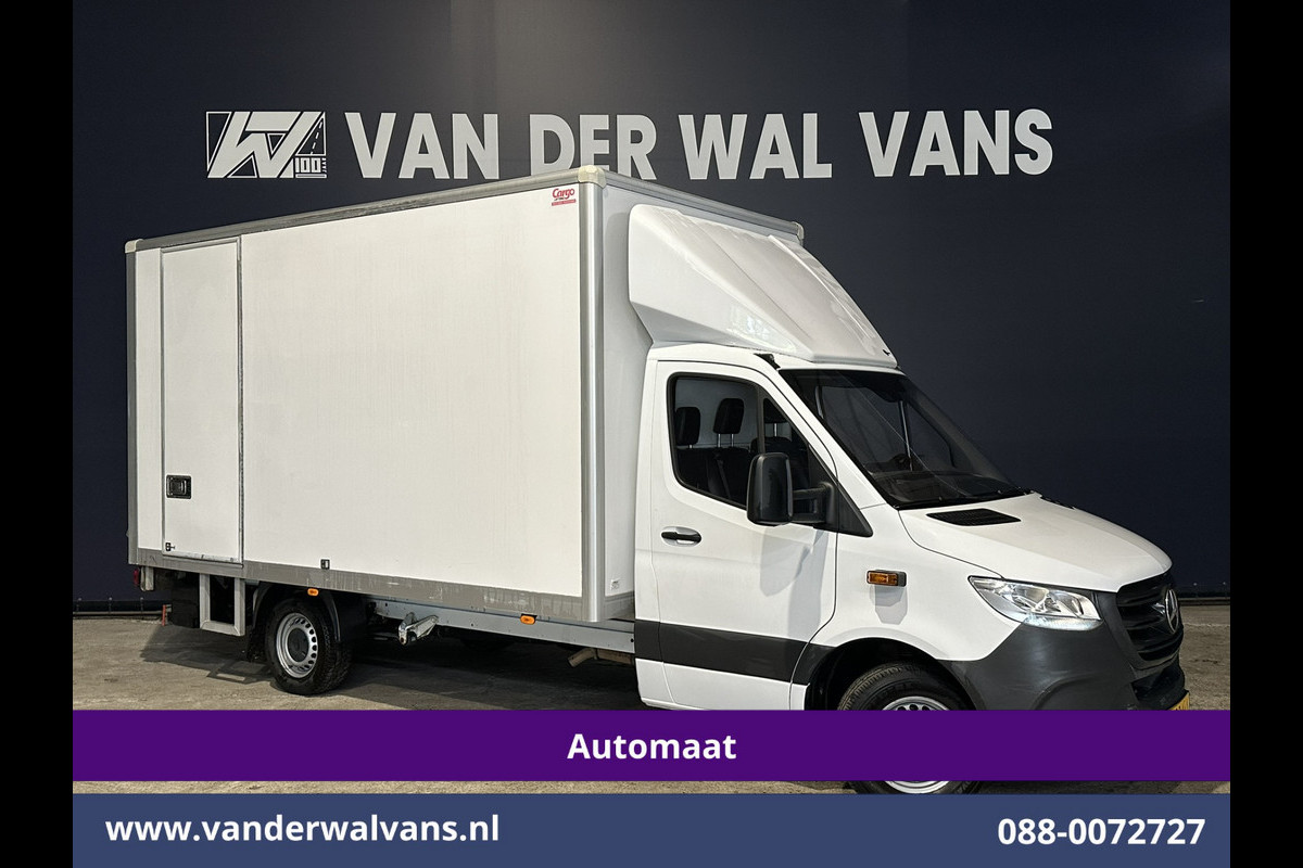 Mercedes-Benz Sprinter 314CDI 143pk Automaat Bakwagen 21m3 KUUB Laadklep Zijdeur Euro6 Airco | Bijrijdersbank Lat om Lat betimmering, Leder