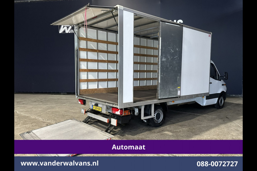 Mercedes-Benz Sprinter 314CDI 143pk Automaat Bakwagen 21m3 KUUB Laadklep Zijdeur Euro6 Airco | Bijrijdersbank Lat om Lat betimmering, Leder