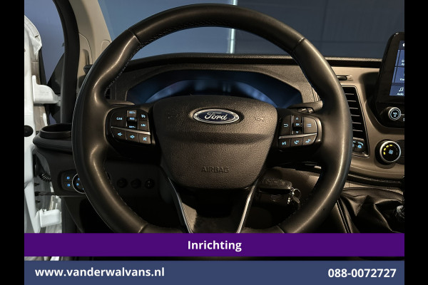 Ford Transit Custom 2.0 TDCI L1H1 Inrichting Euro6 Airco | Camera | Omvormer | LED | Cruisecontrol | Android Auto Stoelverwarming, Verwarmde voorruit, Parkeersensoren, Bijrijdersbank, 2500kg Trekhaak