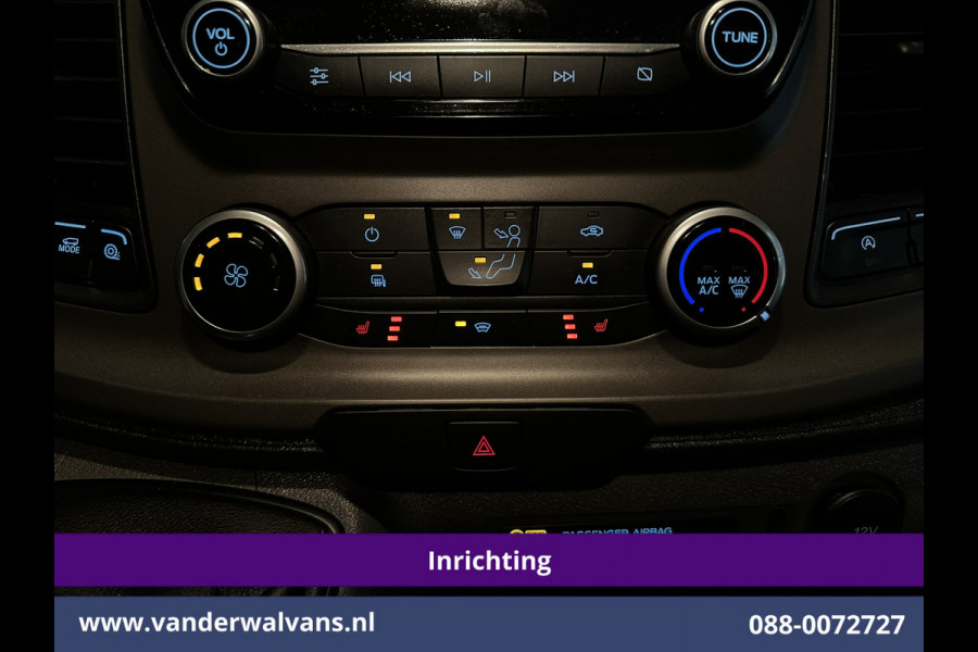 Ford Transit Custom 2.0 TDCI L1H1 Inrichting Euro6 Airco | Camera | Omvormer | LED | Cruisecontrol | Android Auto Stoelverwarming, Verwarmde voorruit, Parkeersensoren, Bijrijdersbank, 2500kg Trekhaak
