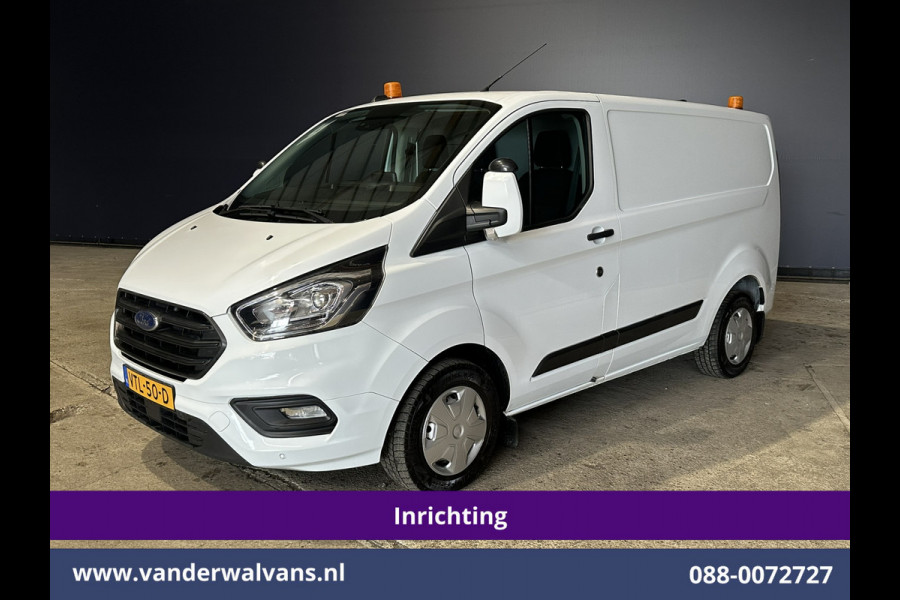 Ford Transit Custom 2.0 TDCI L1H1 Inrichting Euro6 Airco | Camera | Omvormer | LED | Cruisecontrol | Android Auto Stoelverwarming, Verwarmde voorruit, Parkeersensoren, Bijrijdersbank, 2500kg Trekhaak