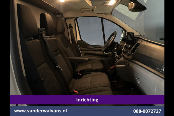 Ford Transit Custom 2.0 TDCI L1H1 Inrichting Euro6 Airco | Camera | Omvormer | LED | Cruisecontrol | Android Auto Stoelverwarming, Verwarmde voorruit, Parkeersensoren, Bijrijdersbank, 2500kg Trekhaak