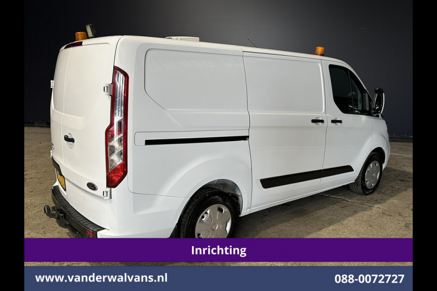 Ford Transit Custom 2.0 TDCI L1H1 Inrichting Euro6 Airco | Camera | Omvormer | LED | Cruisecontrol | Android Auto Stoelverwarming, Verwarmde voorruit, Parkeersensoren, Bijrijdersbank, 2500kg Trekhaak
