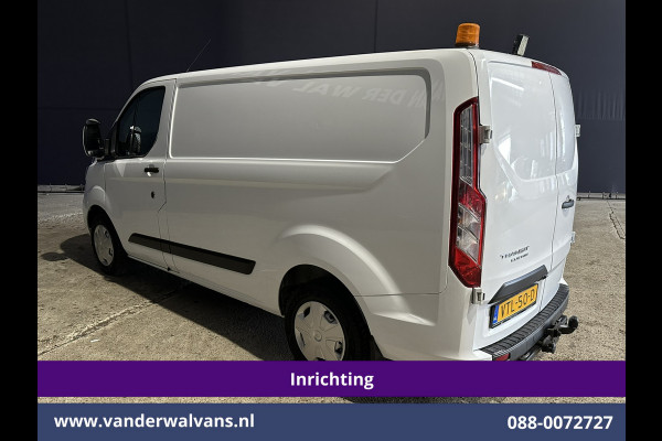 Ford Transit Custom 2.0 TDCI L1H1 Inrichting Euro6 Airco | Camera | Omvormer | LED | Cruisecontrol | Android Auto Stoelverwarming, Verwarmde voorruit, Parkeersensoren, Bijrijdersbank, 2500kg Trekhaak