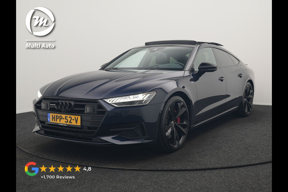 Audi A7 Sportback 50 TFSI e Quattro 2x S Line PHEV 299pk | Trekhaak Af Fabriek | Panodak | Head Up | Adaptive Cruise | Bang & Olufsen | 360 Camera | Alcantara Sportstoelen Memory & Verwarmd | Matrix LED | Stuur Verwarmd | Sfeerverlichting | Keyless | Plug In Hybrid |